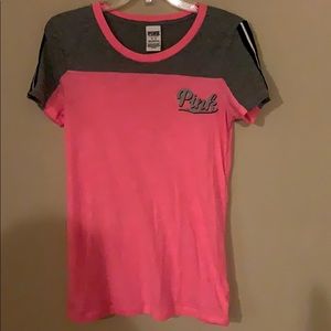 Pink Victoria Secret Varsity Tee